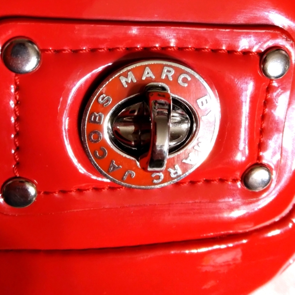 ☆LOWEST☆Rare☆MARC JACOBS☆Bright Red Genuine Leather Coin Purse Keyfob - Picture 10 of 16